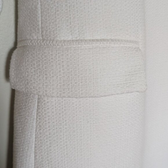 LOUBEN White 100% Cotton Coat No Collar Women's Size 4 - Picture 5 of 8